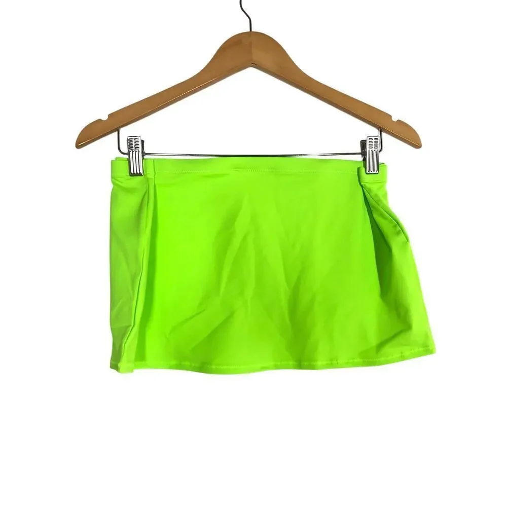 SKIMS Recycled Swim Skirt Micro Mini Neon Green NWT Size 4X